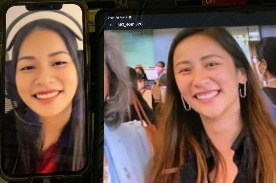 57岁的阿尔丰斯为证明心中猜想,要求与女密友“Olivia Wong”(左)视频通话,发现视频与照片存在差异,意识到自己被骗。(受访者提供)