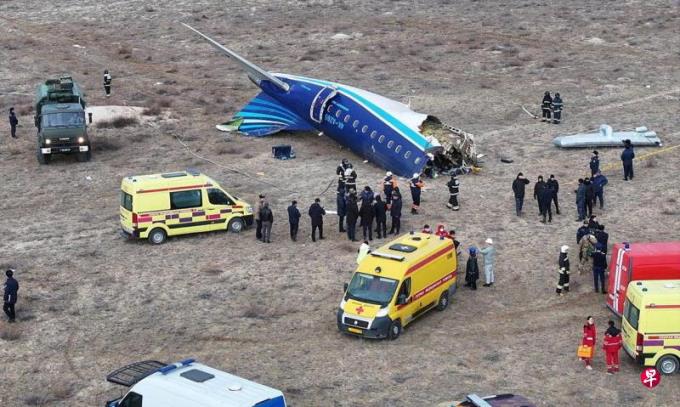 阿塞拜疆客机坠毁  阿媒体称飞机遭俄军击损后坠毁