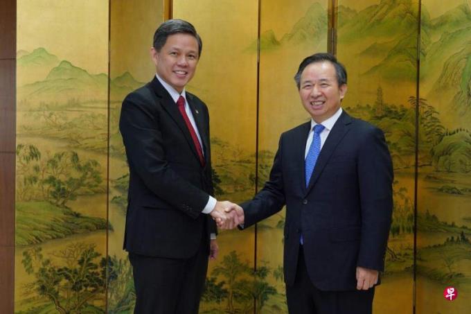 陈振声与李干杰举行会谈