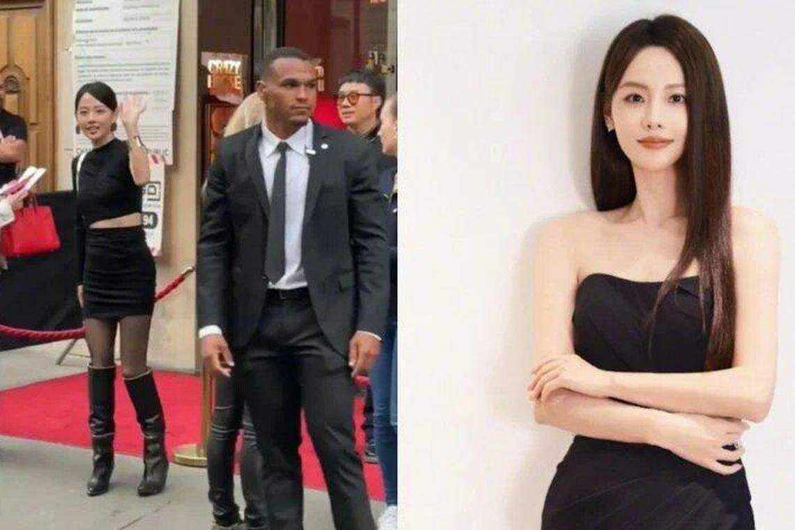 张嘉倪(右)观看Lisa在疯马秀的表演,并在门口大方向围观者招手的一幕被拍下。(互联网)