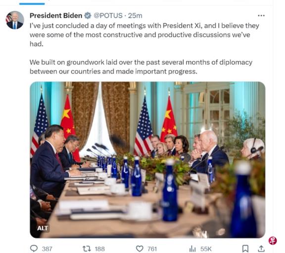 拜登:中美元首会晤取得重要进展