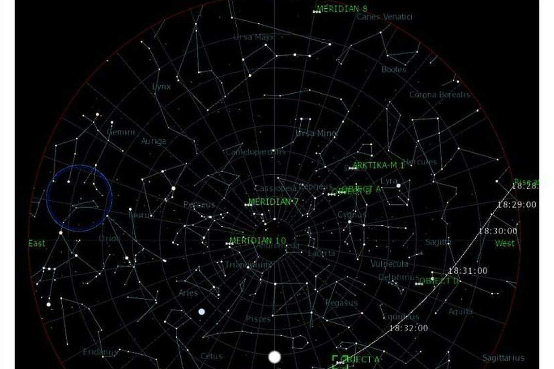加拿大业余天文学家蒂利(Scott Tilley)称,他与一个位于瑞士的光波段专业太空观测团队发现,“神龙”发射后,即出现至少六个物体在低地球轨道飞行。(互联网)