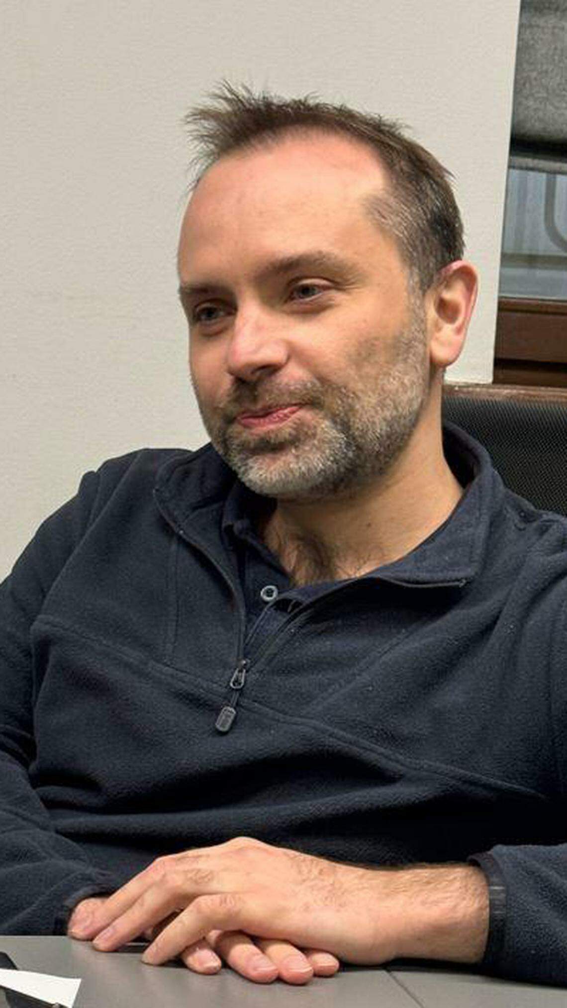 乌克兰国家铁路乘客公司营运长佩尔佐夫斯基(Oleksandr Pertsovskyi)说,基于维安考量,有重要宾客到访之前,乌克兰铁路都十分低调做准备,从不走漏风声。(沈泽玮摄)