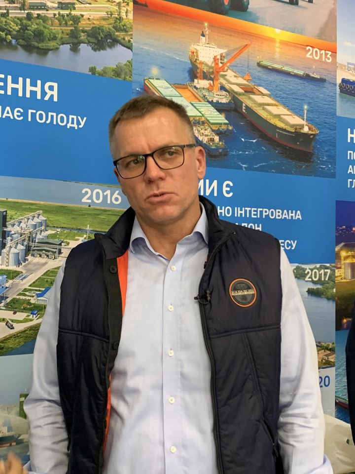 乌克兰最大粮食出口商之一Nibulon的首席执行员瓦达图尔斯基(Andriy Vadaturskyy)。(沈泽玮摄)