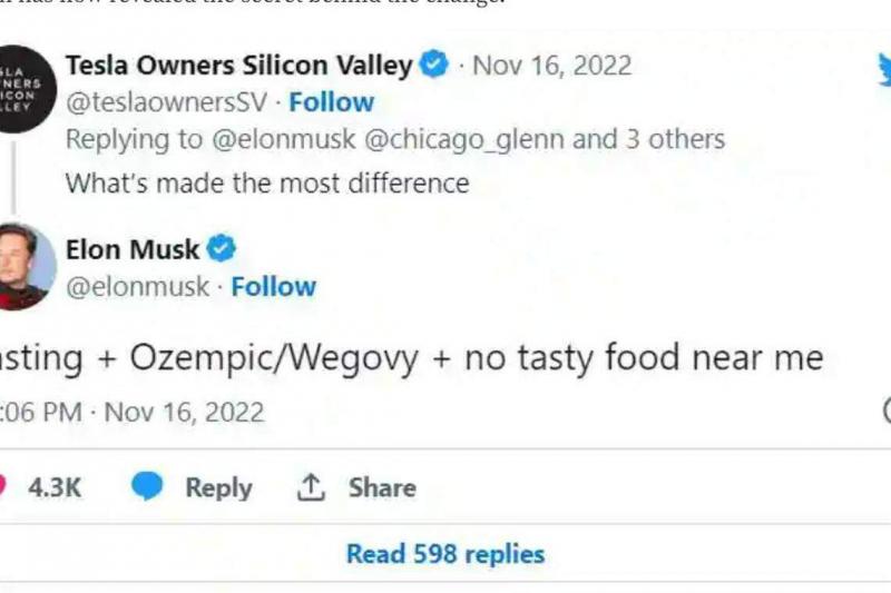 特斯拉创始人马斯克在推特上透露他通过禁食、使用Wegovy、Ozempic和远离美味食物达成了减重的目标。大家更加关注的则是他提到的司美格鲁肽注射用减重药Wegovy和注射用降糖药Ozempic。(互联网)