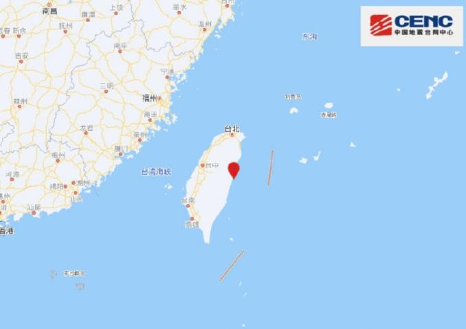 中国台湾附近发生7.4级左右地震