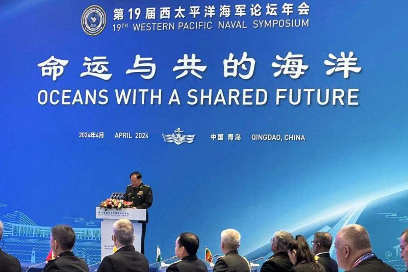 中共中央军事委员会副主席、中华人民共和国中央军事委员会副主席张又侠在开幕式上致辞。(林煇智摄)