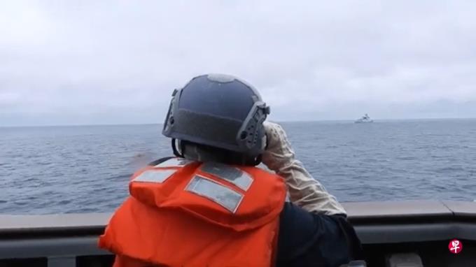 台国防部公布监控大陆军舰巡航视频
