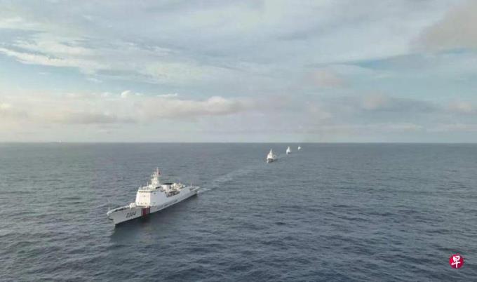 中国大陆海警舰艇编队台湾以东海域开展执法演练