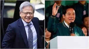 今年4月,美国《时代杂志》公布了2024年百大最具影响力人物名单,黄仁勋(左起)和赖清德皆榜上有名。(互联网)