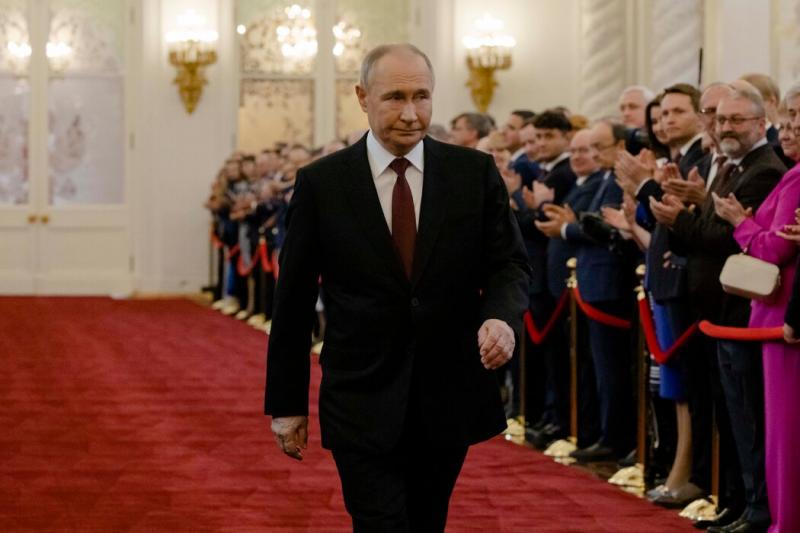 俄罗斯总统普京上月在莫斯科。他通过走过场的总统选举赢得了连任,没有人对他构成真正的威胁。