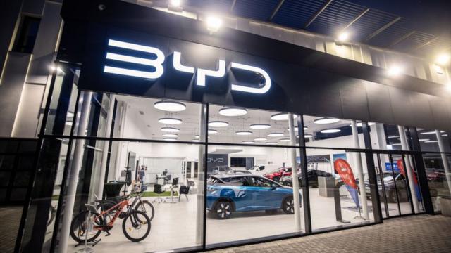 比亚迪在匈牙利首都布达佩斯开设的展示中心。