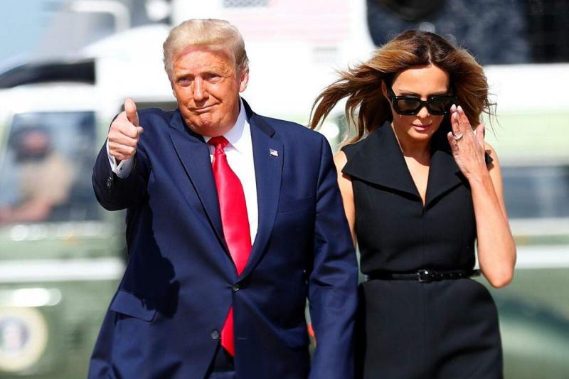 特朗普夫人梅拉尼娅(右)14日在X平台谴责袭击特朗普的枪手为“野蛮禽兽”。(路透社)