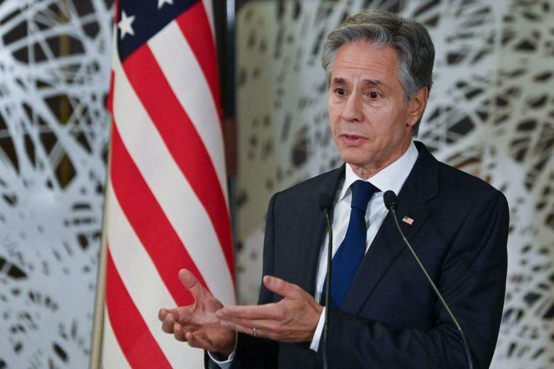 美国国务卿布林肯说,美国将继续与合作伙伴合作,确保航行自由和合法的海上贸易畅通无阻。(法新社)