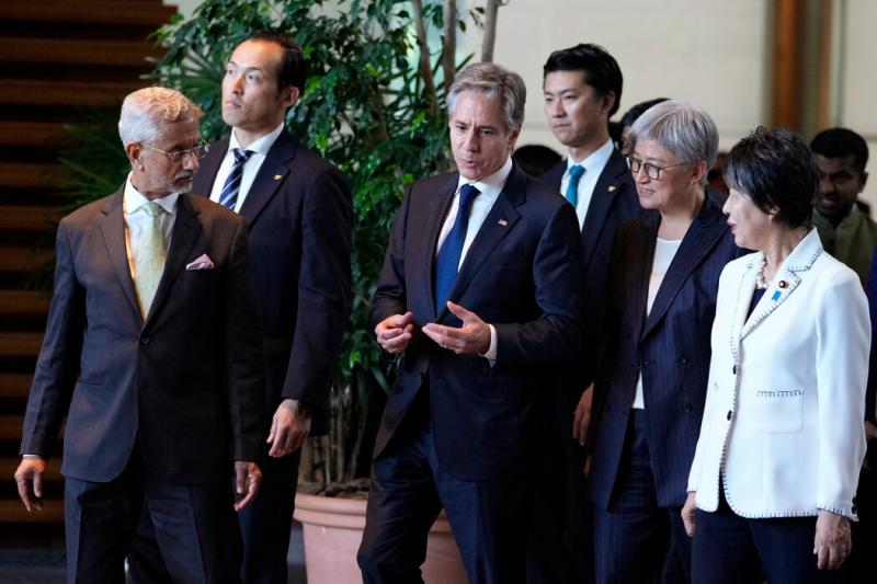 布林肯周一在东京与印度、日本和澳大利亚的最高外交官会面。