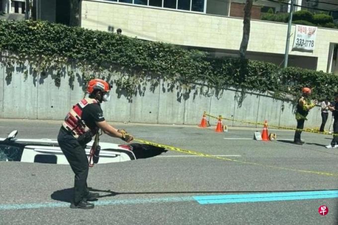 首尔公路又出现地陷 两个地点相距30米