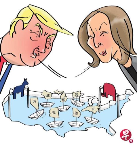 国际特稿:七摇摆州风向 决定白宫归属