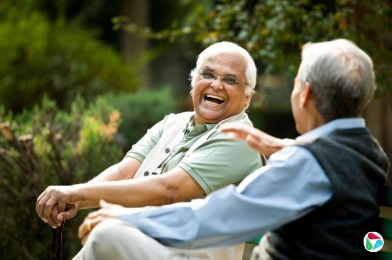 两个晒太阳的人