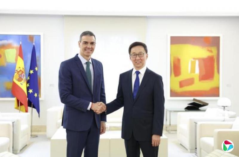 会西班牙首相 韩正:中欧加强团结合作 有助稳定世界经济