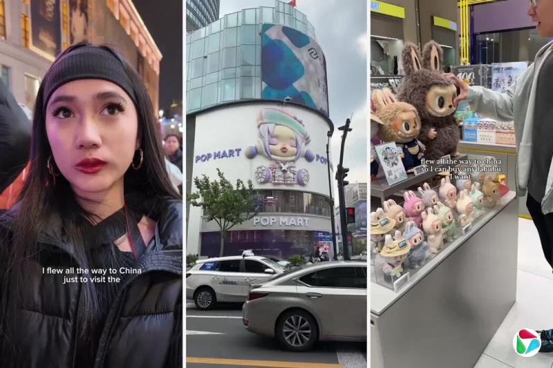 TikTok上的内容创作者分享了他们参观中国泡泡玛特商店的经历。