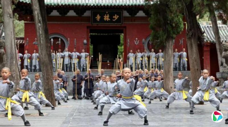 少林寺和尚在练武术