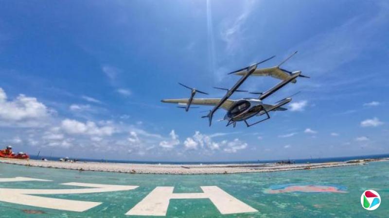 中国2吨级eVTOL航空器首次完成海上运输飞行