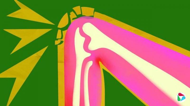 一个膝盖的插画