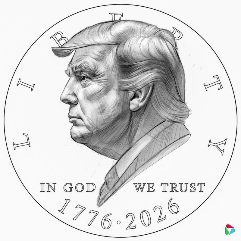 纪念美国独立250年 特朗普硬币设计草图引争议